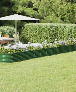Garden Planter Powder-coated Steel 512x80x36 Cm Green