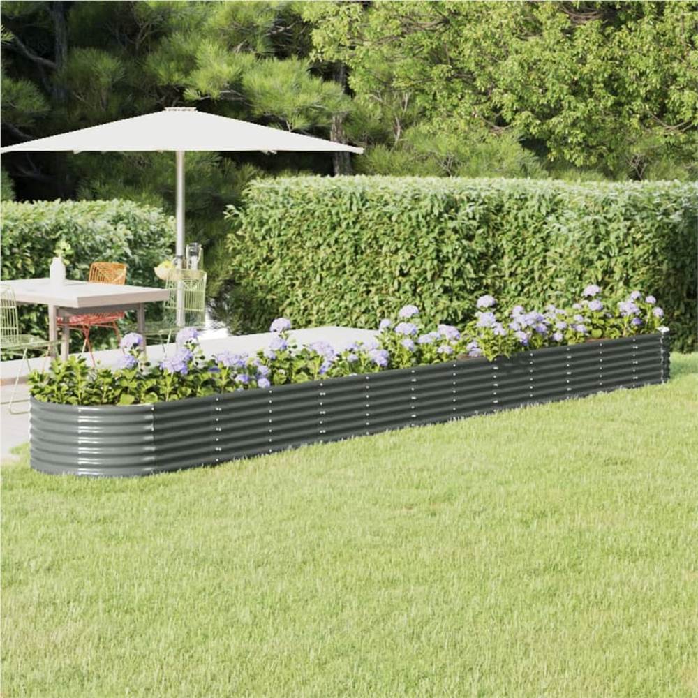 Garden Planter Powder-coated Steel 512x80x36 cm Grey Garden Planter Powder-coated Steel 512x80x36 Cm Grey -Room Garden Planter Powder coated Steel 512x80x36 cm Grey 515056 0