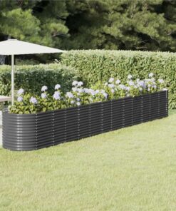 Garden Planter Powder-coated Steel 512x80x68 Cm Anthracite