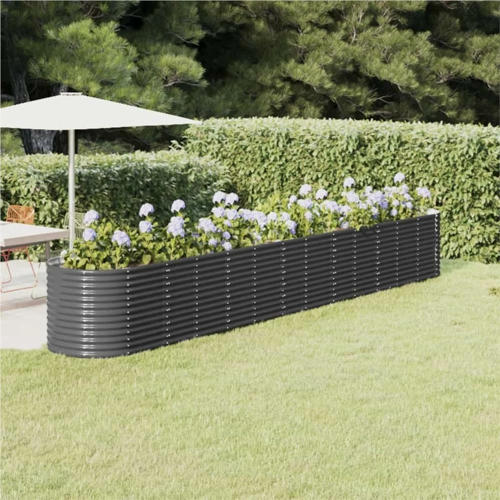 Garden Planter Powder-coated Steel 512x80x68 Cm Anthracite
