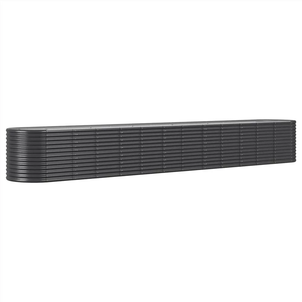 Garden Planter Powder-coated Steel 512x80x68 Cm Anthracite - Image 2