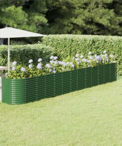 Garden Planter Powder-coated Steel 512x80x68 Cm Green