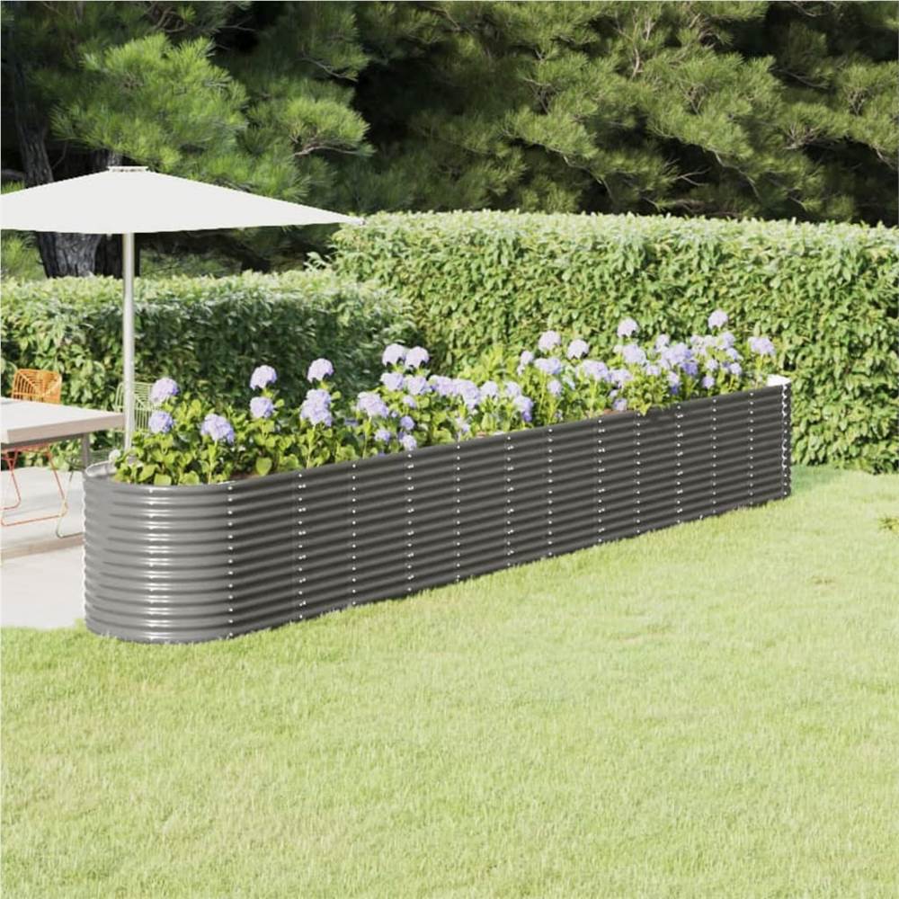 Garden Planter Powder-coated Steel 512x80x68 cm Grey Garden Planter Powder-coated Steel 512x80x68 Cm Grey -Room Garden Planter Powder coated Steel 512x80x68 cm Grey 514642 0