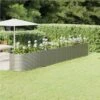 Garden Planter Powder-coated Steel 512x80x68 Cm Silver