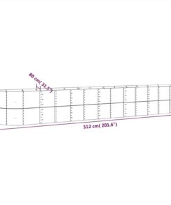 Garden Planter Powder-coated Steel 512x80x68 Cm Silver -Room Garden Planter Powder coated Steel 512x80x68 cm Silver 514993 5