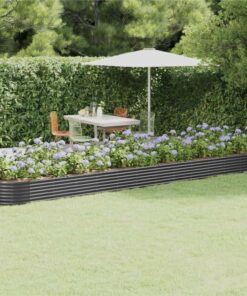 Garden Planter Powder-coated Steel 544x100x36 Cm Anthracite