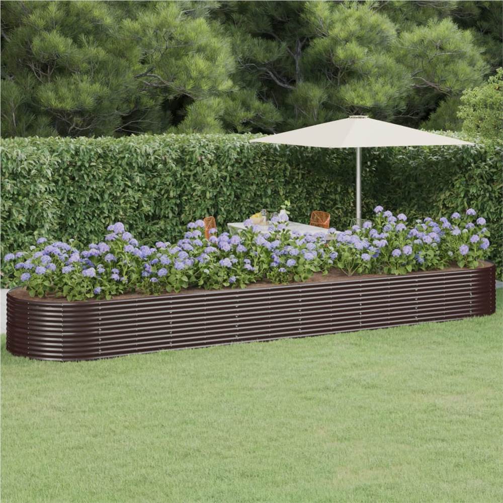 Garden Planter Powder-coated Steel 584x140x68 cm Brown Garden Planter Powder-coated Steel 584x140x68 Cm Brown -Room Garden Planter Powder coated Steel 584x140x68 cm Brown 510769 0