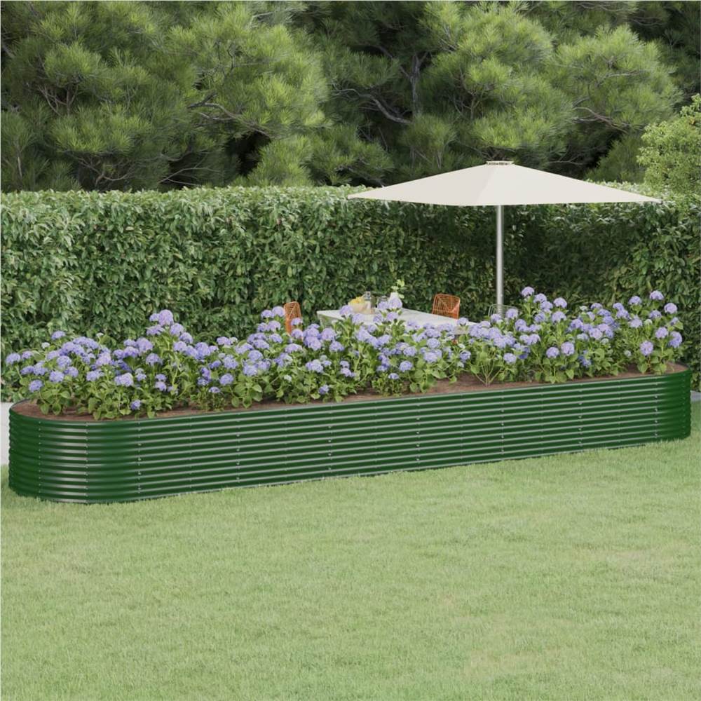 Garden Planter Powder-coated Steel 584x140x68 cm Green Garden Planter Powder-coated Steel 584x140x68 Cm Green -Room Garden Planter Powder coated Steel 584x140x68 cm Green 511891 0