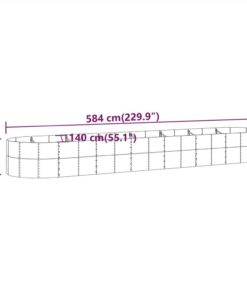 Garden Planter Powder-coated Steel 584x140x68 Cm Green 7 Garden Planter Powder-coated Steel 584x140x68 Cm Green -Room Garden Planter Powder coated Steel 584x140x68 cm Green 511891 5