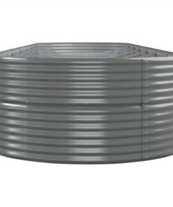 Garden Planter Powder-coated Steel 584x140x68 Cm Grey -Room Garden Planter Powder coated Steel 584x140x68 cm Grey 510778 3