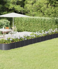 Garden Planter Powder-coated Steel 620x80x36 Cm Anthracite