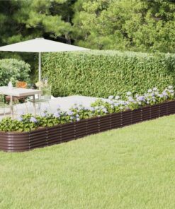 Garden Planter Powder-coated Steel 620x80x36 Cm Brown