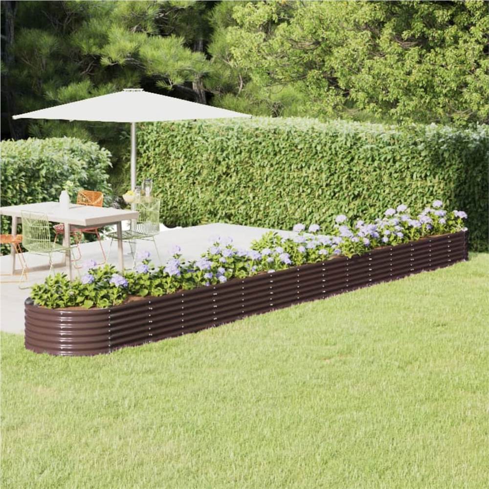 Garden Planter Powder-coated Steel 620x80x36 cm Brown Garden Planter Powder-coated Steel 620x80x36 Cm Brown -Room Garden Planter Powder coated Steel 620x80x36 cm Brown 514720 0