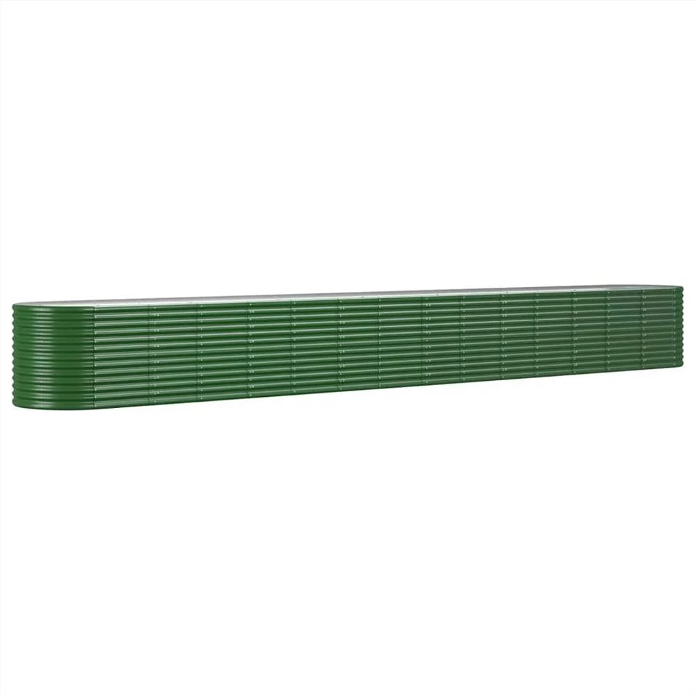 Garden Planter Powder-coated Steel 620x80x68 Cm Green - Image 2