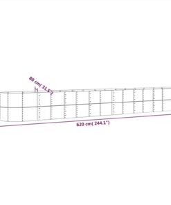 Garden Planter Powder-coated Steel 620x80x68 Cm Green -Room Garden Planter Powder coated Steel 620x80x68 cm Green 515083 5