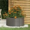 Garden Planter Powder-coated Steel 80x80x36 Cm Grey