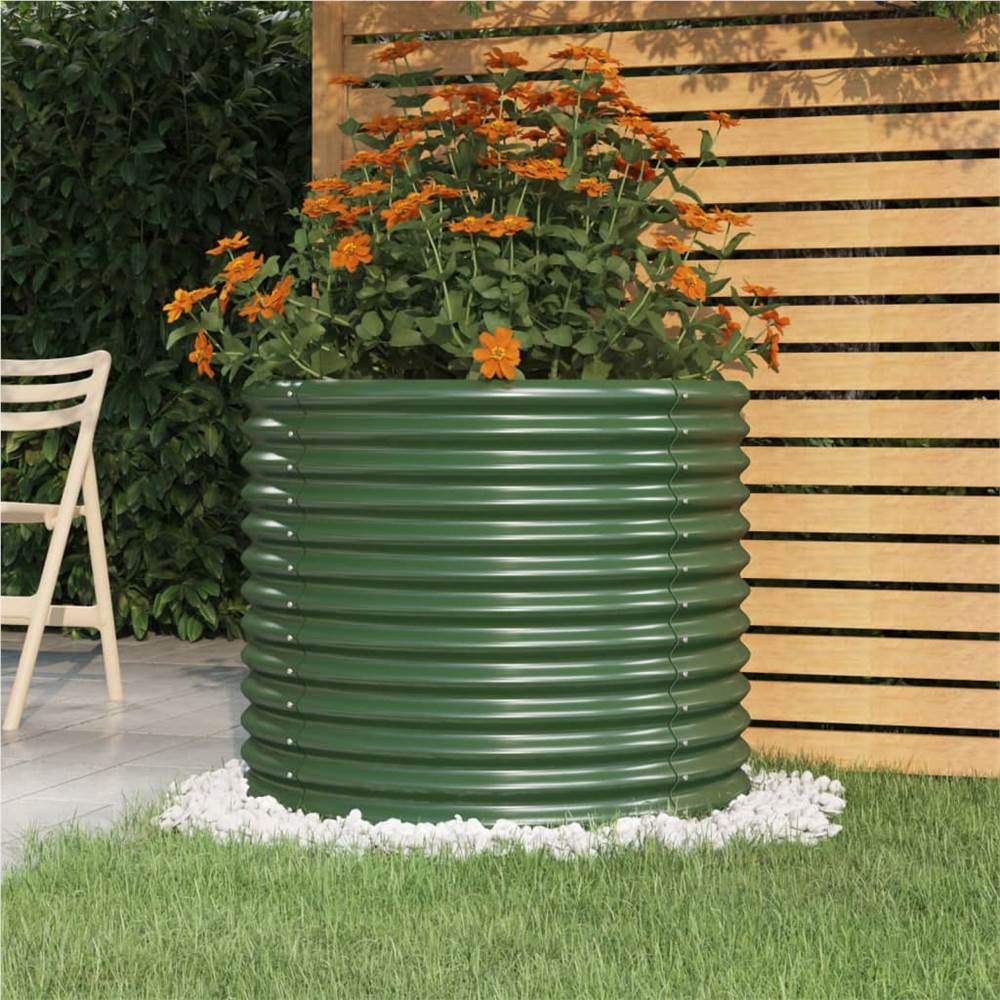 Garden Planter Powder-coated Steel 80x80x68 cm Green Garden Planter Powder-coated Steel 80x80x68 Cm Green -Room Garden Planter Powder coated Steel 80x80x68 cm Green 510766 0