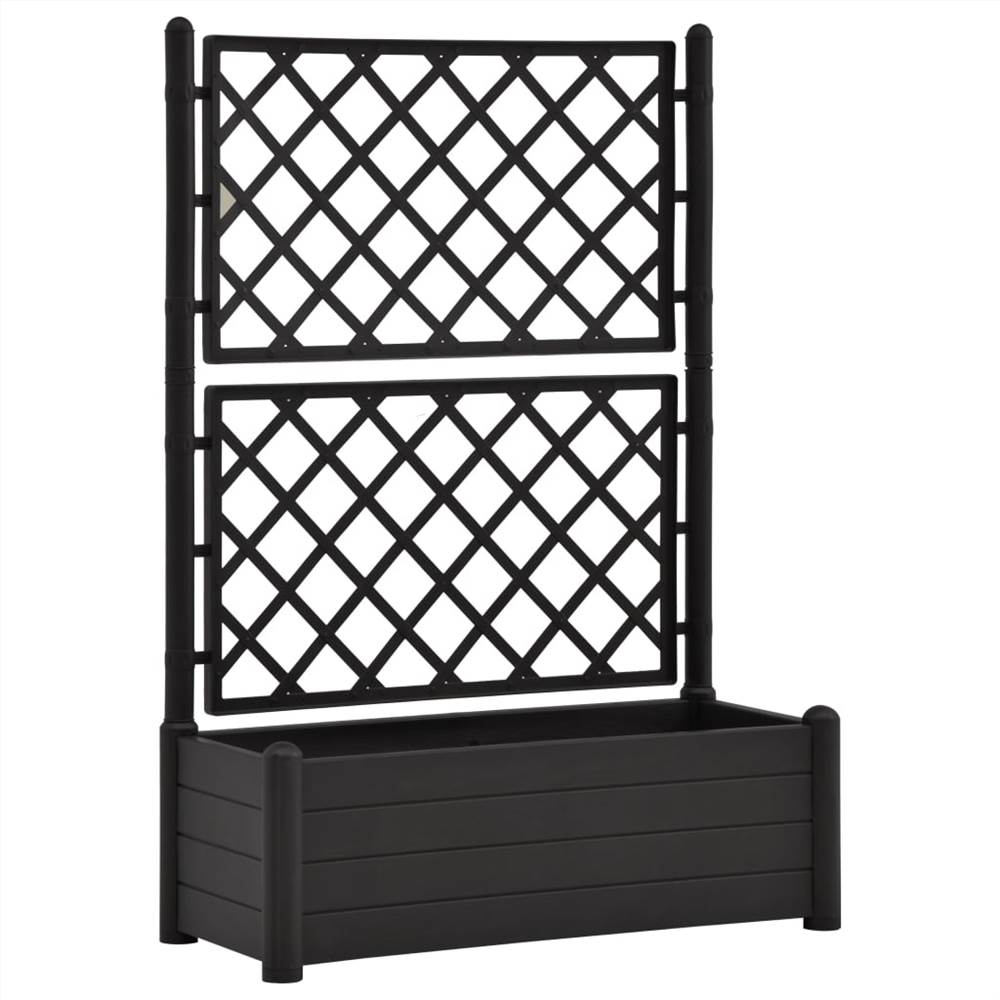 Garden Planter with Trellis 100x43x142 cm PP Anthracite Garden Planter With Trellis 100x43x142 Cm PP Anthracite -Room Garden Planter with Trellis 100x43x142 cm PP Anthracite 438216 1