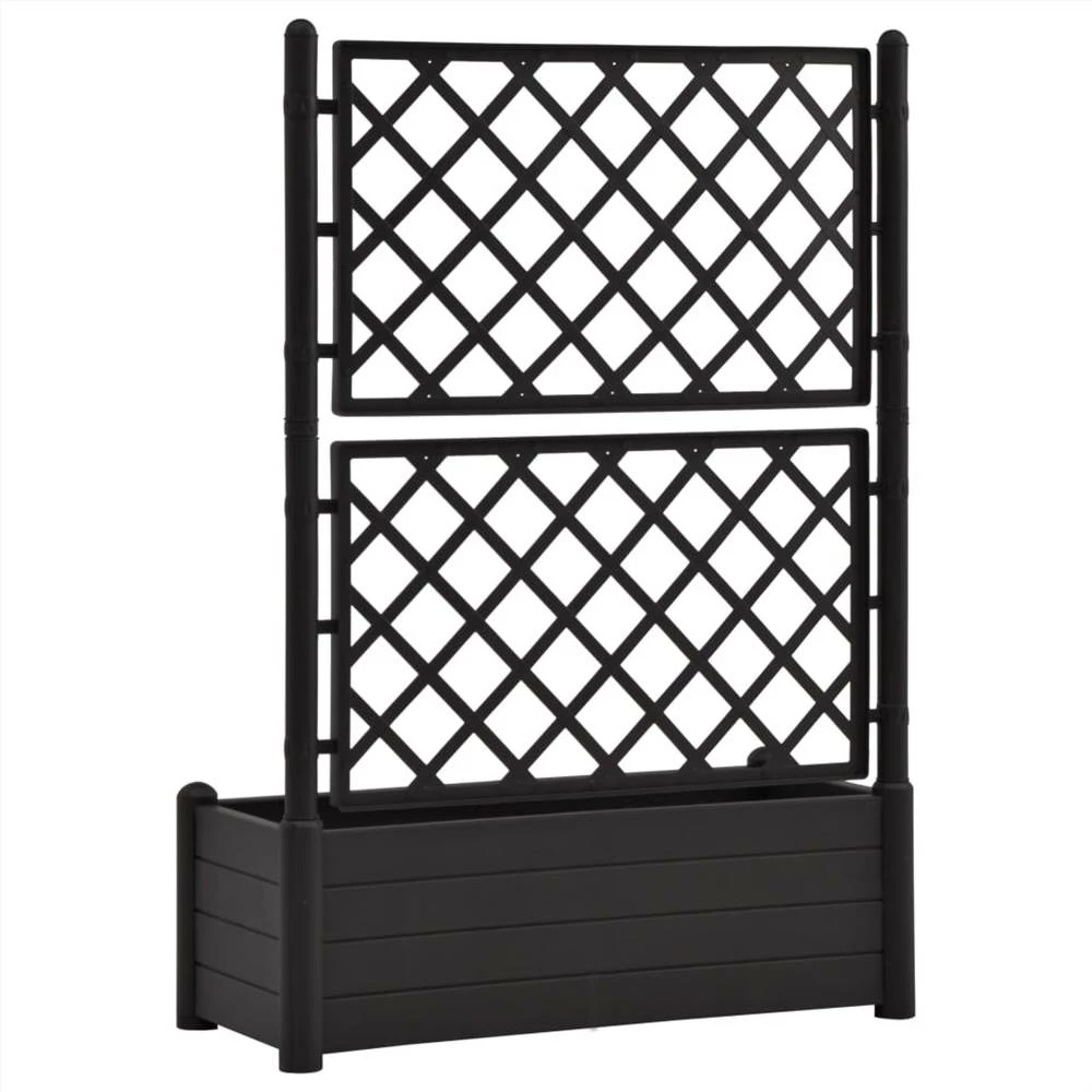 Garden Planter With Trellis 100x43x142 Cm PP Anthracite - Image 5