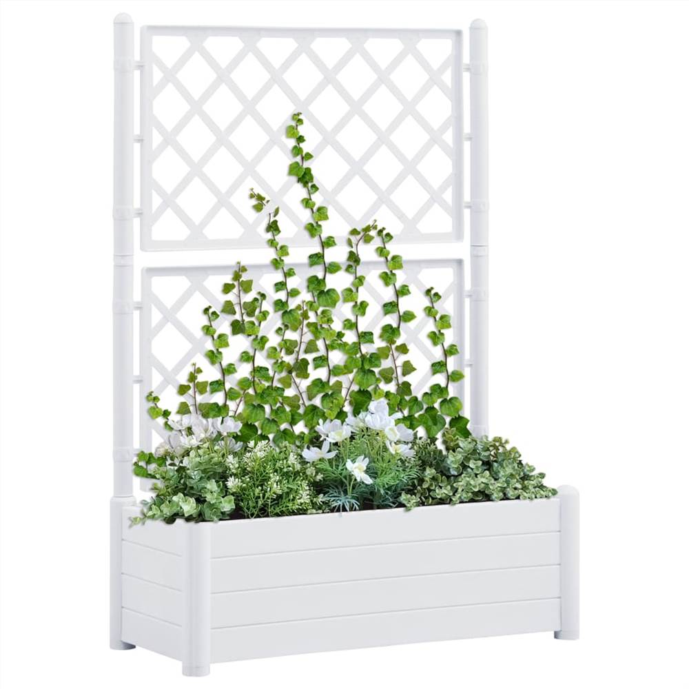 Garden Planter with Trellis 100x43x142 cm PP White Garden Planter With Trellis 100x43x142 Cm PP White -Room Garden Planter with Trellis 100x43x142 cm PP White 438215 0