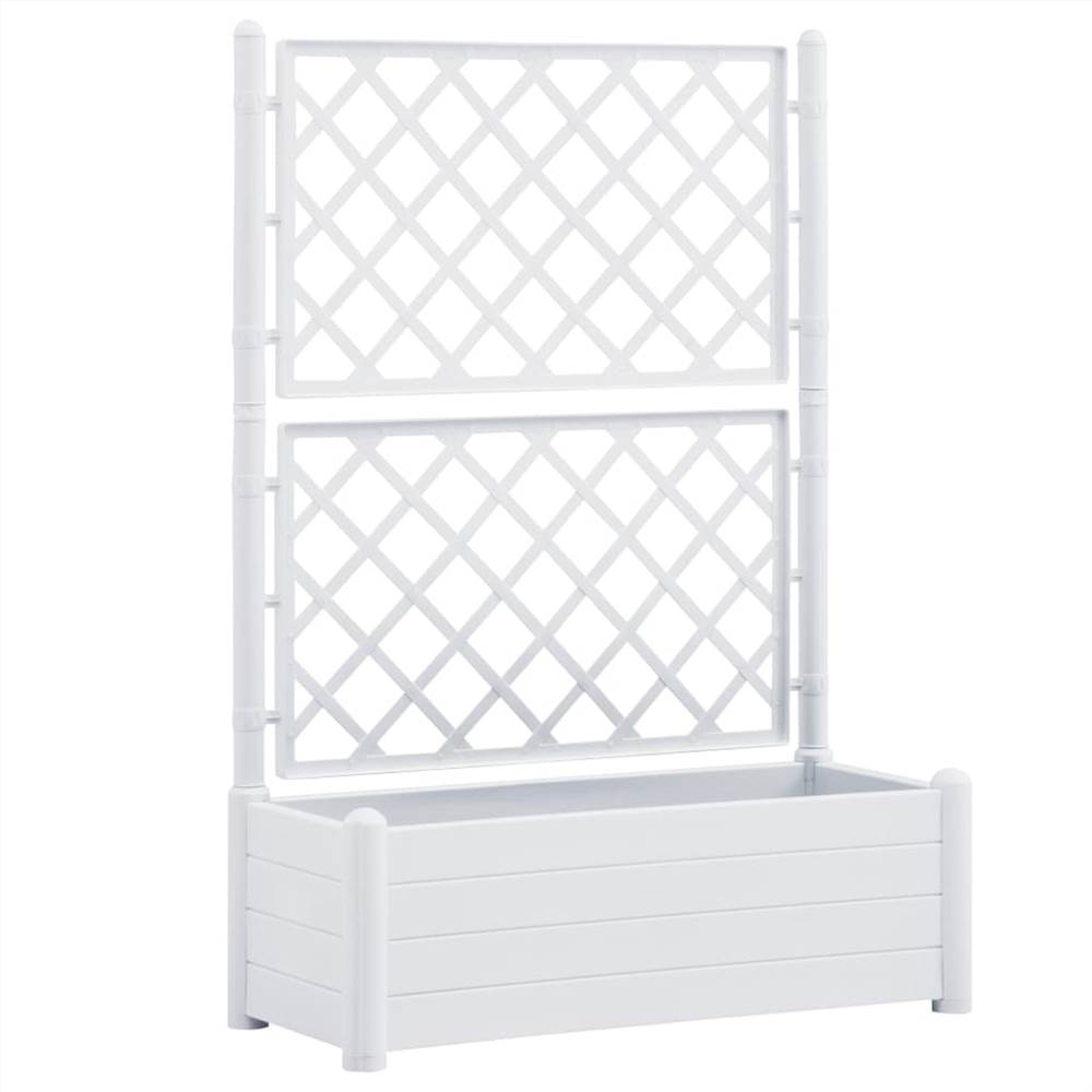 Garden Planter with Trellis 100x43x142 cm PP White Garden Planter With Trellis 100x43x142 Cm PP White -Room Garden Planter with Trellis 100x43x142 cm PP White 438215 1