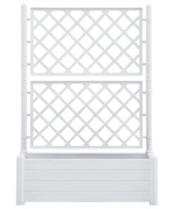 Garden Planter With Trellis 100x43x142 Cm PP White 4 Garden Planter With Trellis 100x43x142 Cm PP White -Room Garden Planter with Trellis 100x43x142 cm PP White 438215 2