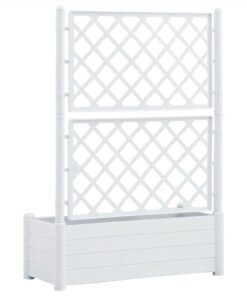 Garden Planter With Trellis 100x43x142 Cm PP White 6 Garden Planter With Trellis 100x43x142 Cm PP White -Room Garden Planter with Trellis 100x43x142 cm PP White 438215 4