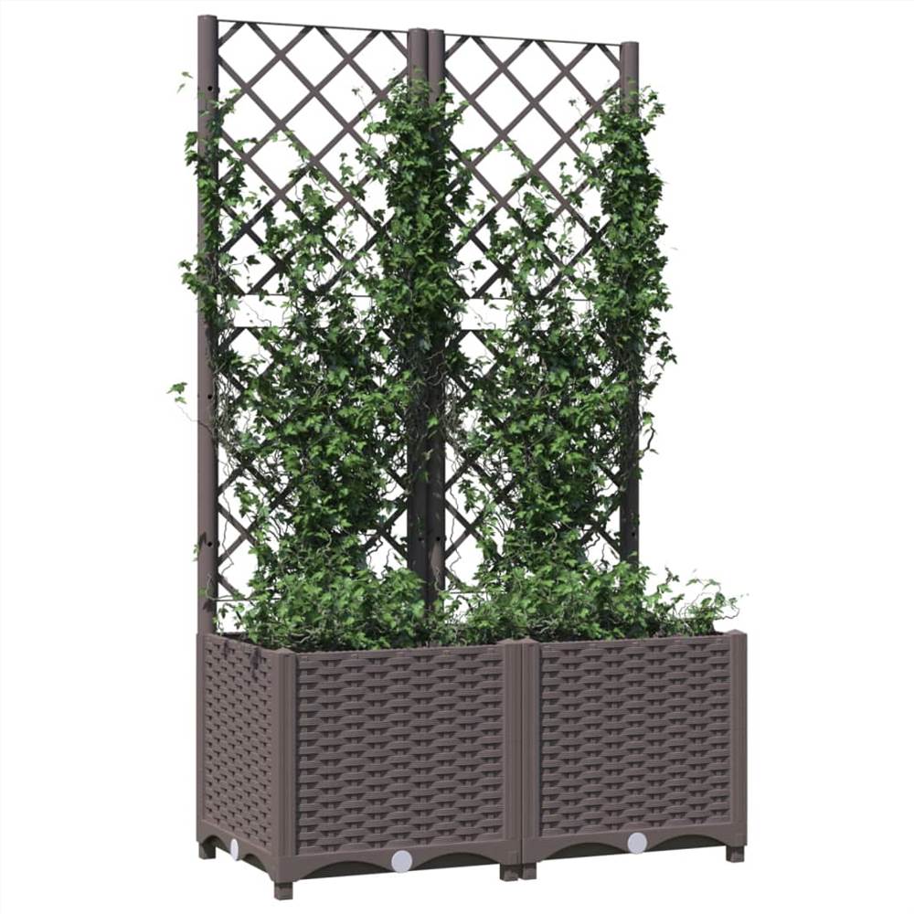 Garden Planter with Trellis Brown 80x40x136 cm PP Garden Planter With Trellis Brown 80x40x136 Cm PP -Room Garden Planter with Trellis Brown 80x40x136 cm PP 503081 2