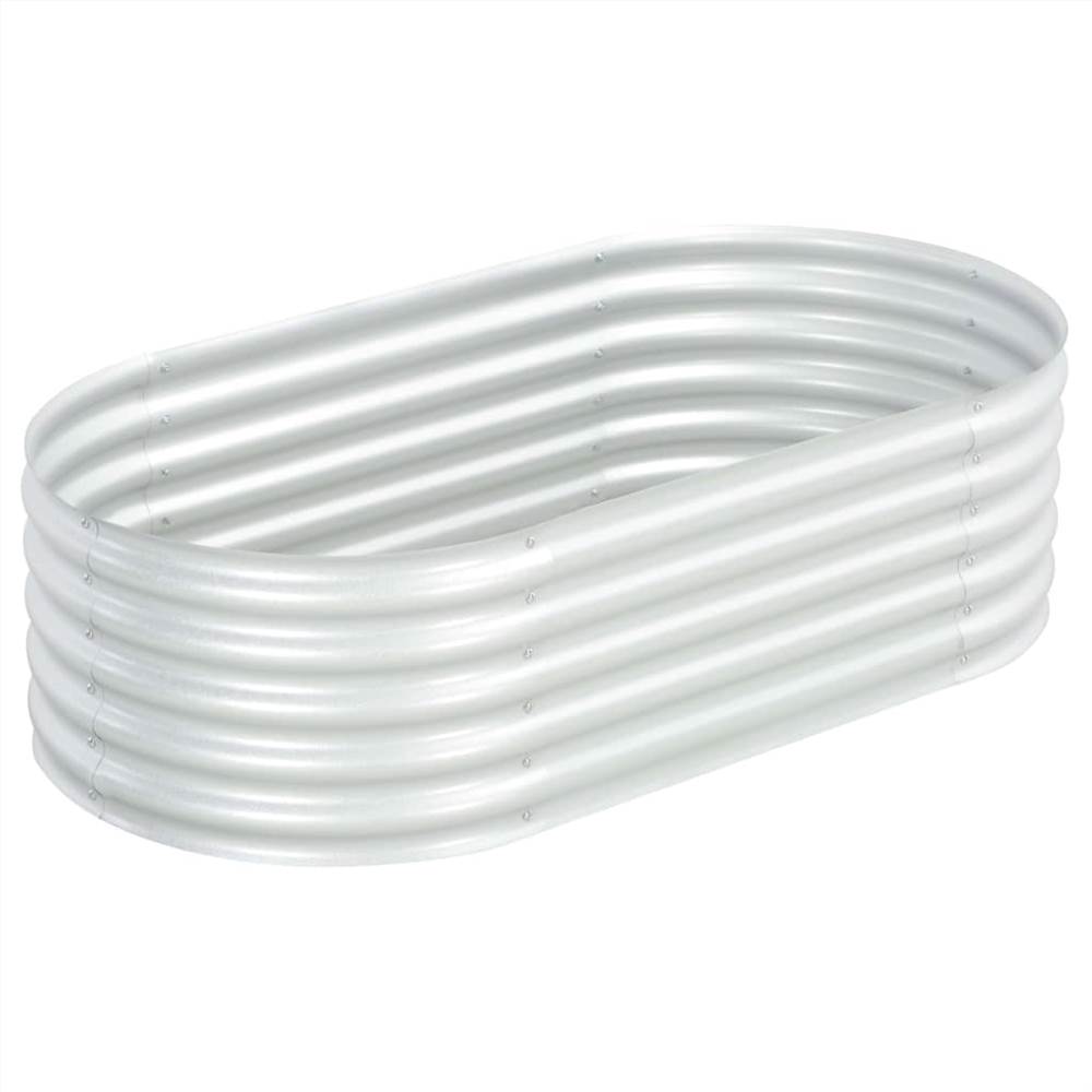 Garden Raised Bed 160x80x44 cm Galvanised Steel Silver Garden Raised Bed 160x80x44 Cm Galvanised Steel Silver -Room Garden Raised Bed 160x80x44 cm Galvanised Steel Silver 441688 0