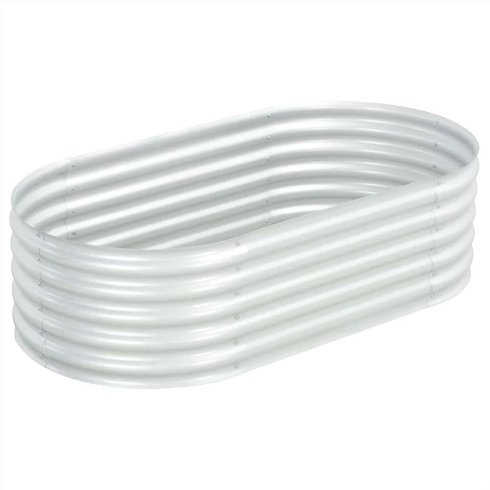 Garden Raised Bed 160x80x44 Cm Galvanised Steel Silver