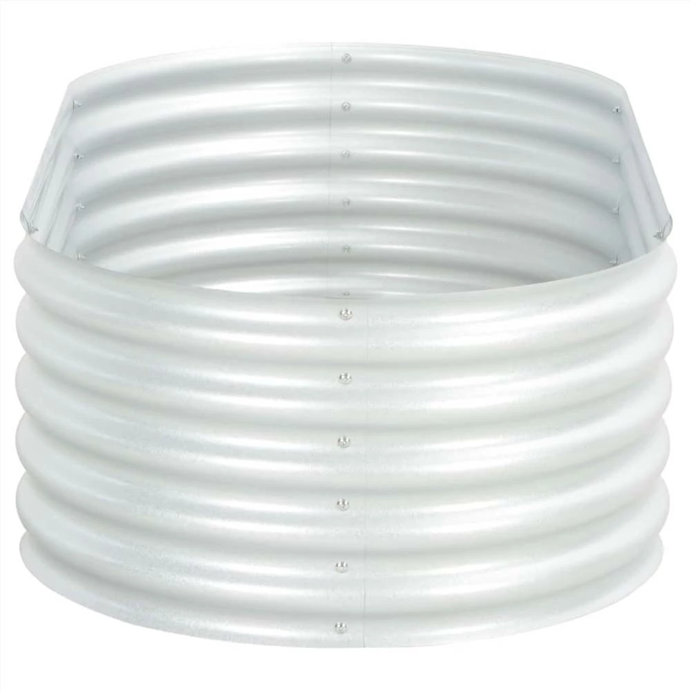 Garden Raised Bed 160x80x44 Cm Galvanised Steel Silver - Image 2