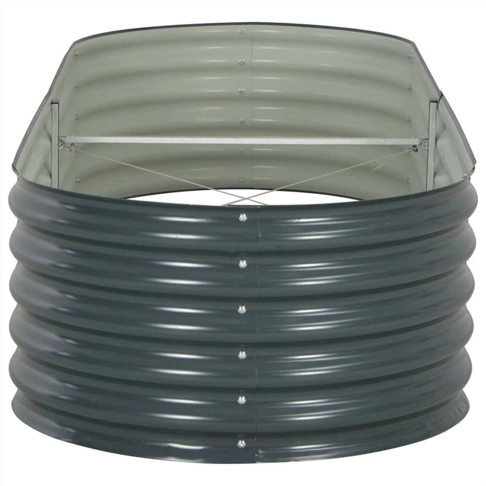 Garden Raised Bed 240x80x44 Cm Galvanised Steel Grey - Image 3