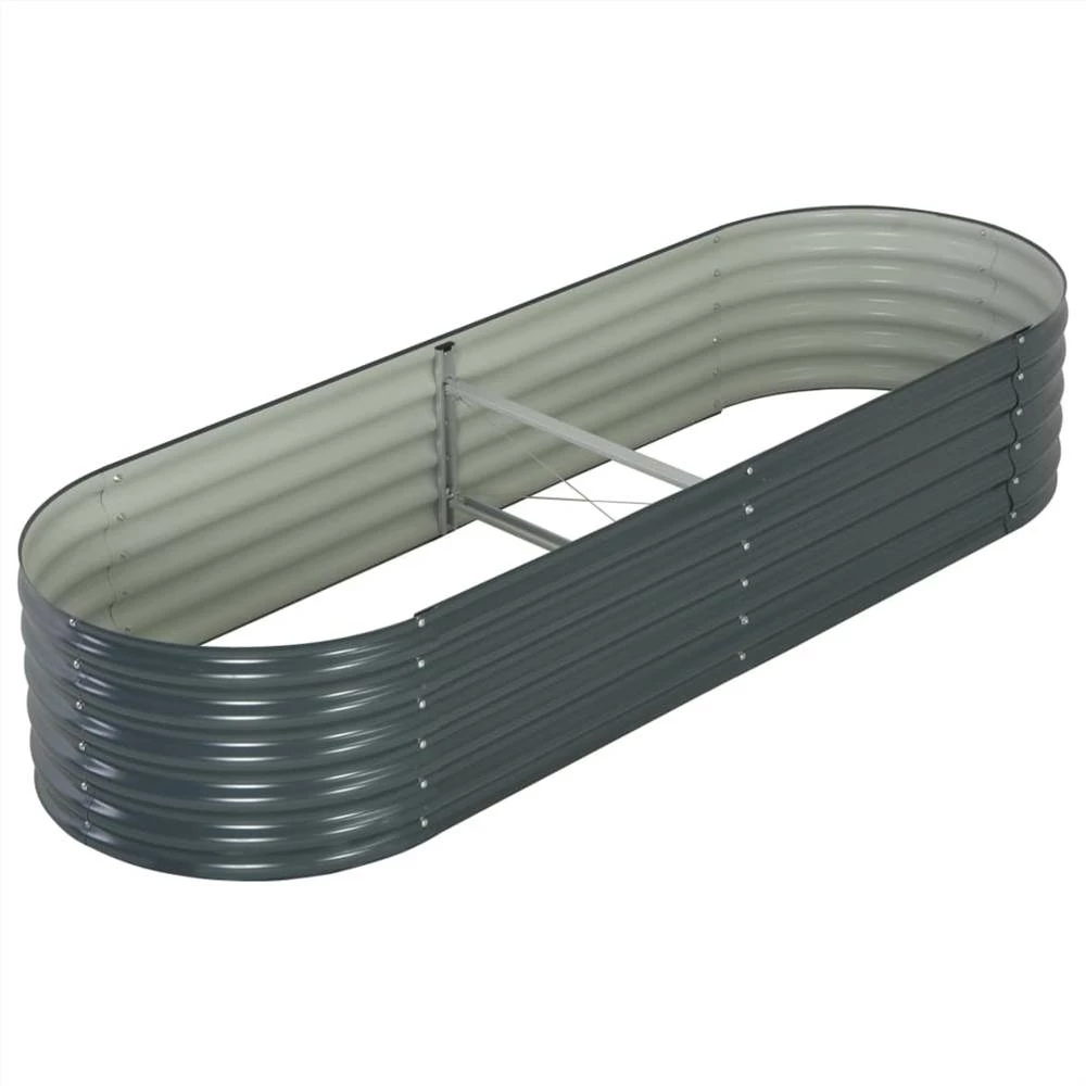 Garden Raised Bed 240x80x44 Cm Galvanised Steel Grey - Image 4
