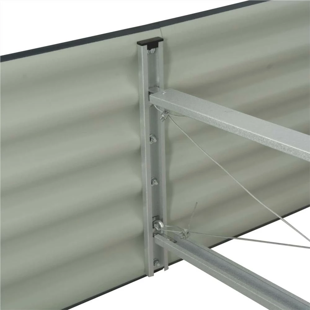 Garden Raised Bed 240x80x44 Cm Galvanised Steel Grey - Image 5