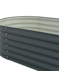 Garden Raised Bed 240x80x44 Cm Galvanised Steel Grey -Room Garden Raised Bed 240x80x44 cm Galvanised Steel Grey 453776 5