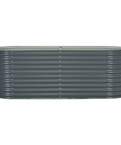 Garden Raised Bed 240x80x81 Cm Galvanised Steel Grey -Room Garden Raised Bed 240x80x81 cm Galvanised Steel Grey 443113 2