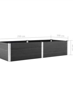 Garden Raised Bed 250x100x54 Cm WPC Grey 7 Garden Raised Bed 250x100x54 Cm WPC Grey -Room Garden Raised Bed 250x100x54 cm WPC Grey 457969 5