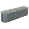 Garden Raised Bed 320x80x81 Cm Galvanised Steel Grey 2 Garden Raised Bed 320x80x81 Cm Galvanised Steel Grey -Room Garden Raised Bed 320x80x81 cm Galvanised Steel Grey 456043 0