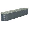 Garden Raised Bed 400x80x81 Cm Galvanised Steel Grey -Room Garden Raised Bed 400x80x81 cm Galvanised Steel Grey 456025 0