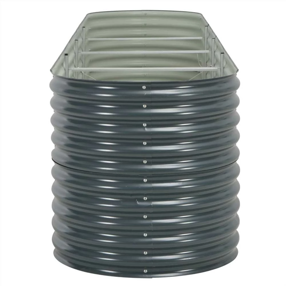 Garden Raised Bed 400x80x81 Cm Galvanised Steel Grey - Image 5