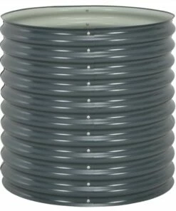 Garden Raised Bed 80x80x81 Cm Galvanised Steel Grey