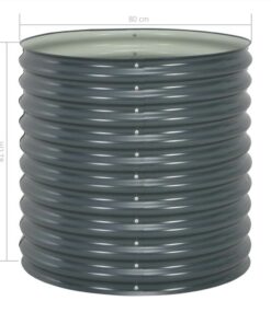 Garden Raised Bed 80x80x81 Cm Galvanised Steel Grey -Room Garden Raised Bed 80x80x81 cm Galvanised Steel Grey 456089 4