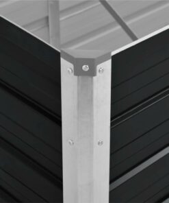 Garden Raised Bed Anthracite 100x40x77 Cm Galvanised Steel -Room Garden Raised Bed Anthracite 100x40x77 cm Galvanised Steel 448247 1