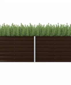 Garden Raised Bed Brown 240x80x77 Cm Galvanised Steel