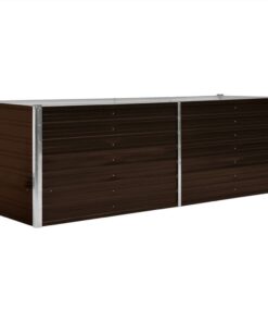 Garden Raised Bed Brown 240x80x77 Cm Galvanised Steel -Room Garden Raised Bed Brown 240x80x77 cm Galvanised Steel 445130 2