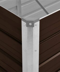 Garden Raised Bed Brown 240x80x77 Cm Galvanised Steel -Room Garden Raised Bed Brown 240x80x77 cm Galvanised Steel 445130 5