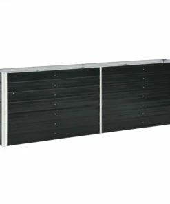 Garden Raised Bed Galvanised Steel 240x40x77 Cm Anthracite