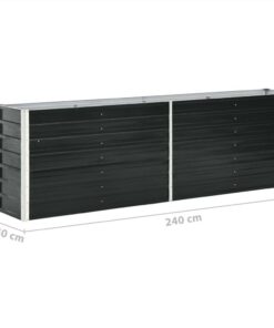 Garden Raised Bed Galvanised Steel 240x40x77 Cm Anthracite 7 Garden Raised Bed Galvanised Steel 240x40x77 Cm Anthracite -Room Garden Raised Bed Galvanised Steel 240x40x77 cm Anthracite 451846 5