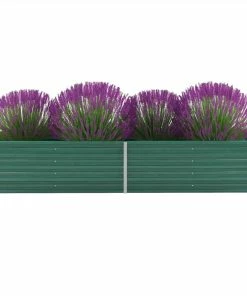 Garden Raised Bed Galvanised Steel 240x80x45 Cm Green