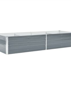 Garden Raised Bed Galvanised Steel 240x80x45 Cm Grey -Room Garden Raised Bed Galvanised Steel 240x80x45 cm Grey 442422 2